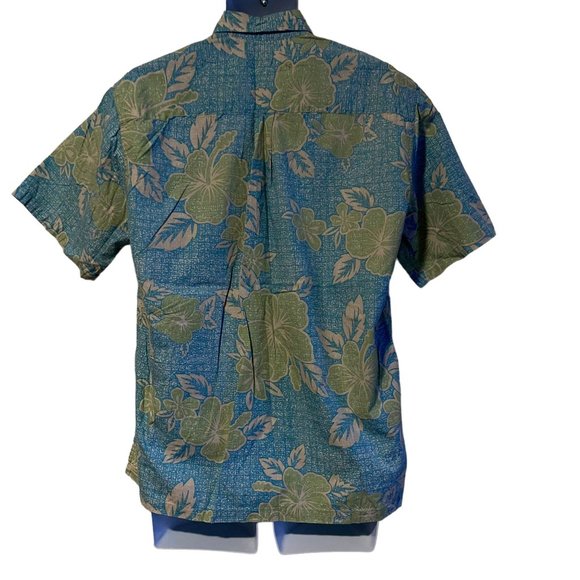 Vintage Retro Cooke Street Hawaiian Shirt Mens M Plumeria Aloha Vacation Blue - Picture 6 of 10